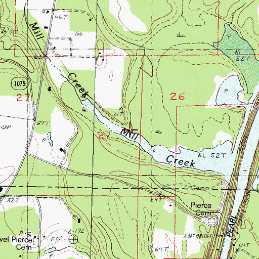Topographic Map of Pierce Reedbreak Branch, LA