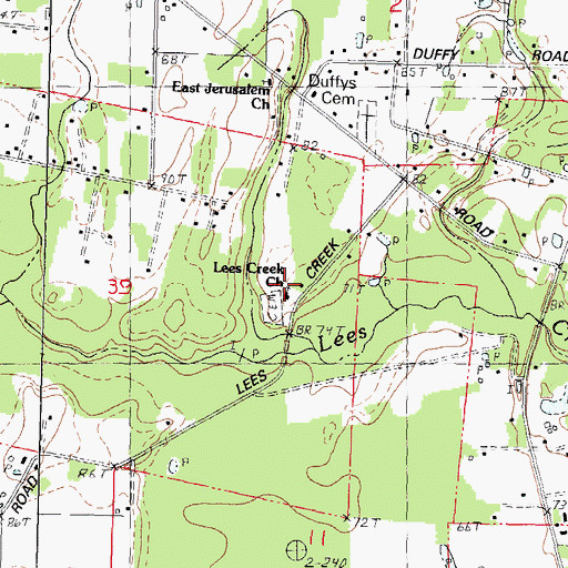 Topographic Map of Lees Creek Church, LA