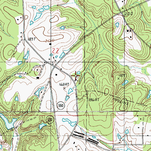 Topographic Map of Camp Creek Cemetery, LA