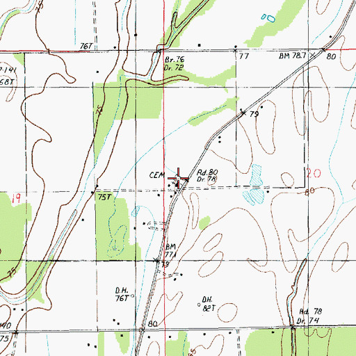Topographic Map of Friendship Cemetery, LA