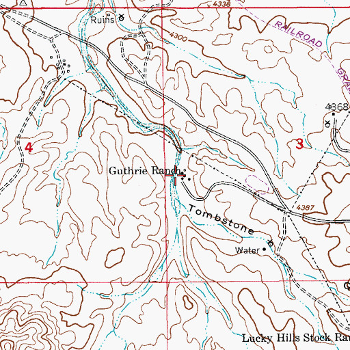 Topographic Map of Guthrie Ranch, AZ