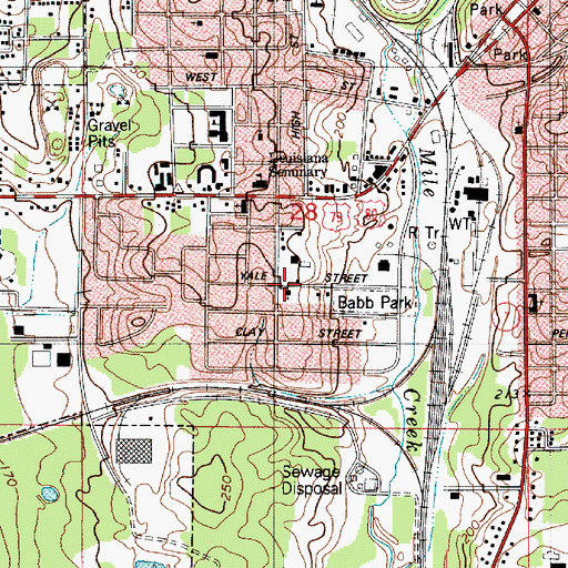 Topographic Map of First Southern Methodist Church, LA
