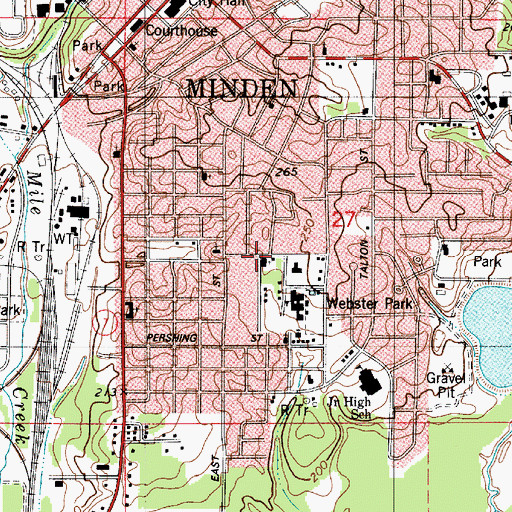 Topographic Map of Mount Calm Missionary Baptist Church, LA