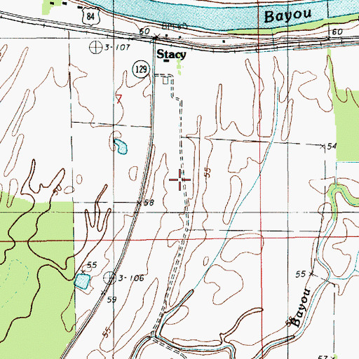 Topographic Map of Stacy Oil Field, LA