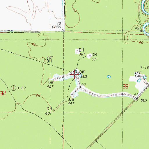Topographic Map of West Slocum Oil Field, LA