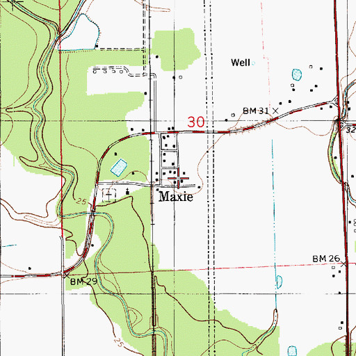 Topographic Map of Maxie School (historical), LA