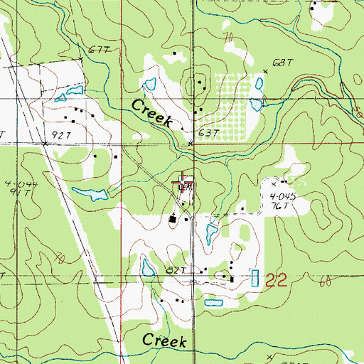 Topographic Map of Magnolia Cemetery, LA