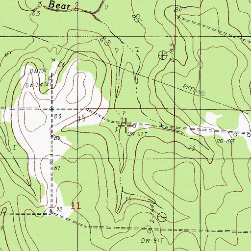 Topographic Map of Shoats Creek Oil Field, LA