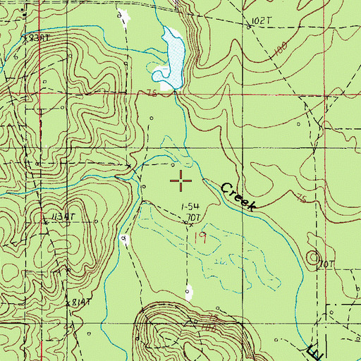 Topographic Map of Carter Creek, LA