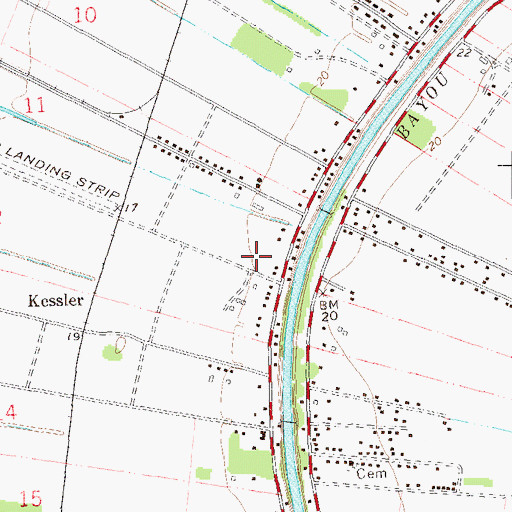 Topographic Map of Ward Seven, LA