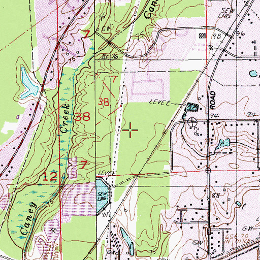 Topographic Map of Ward Two, LA