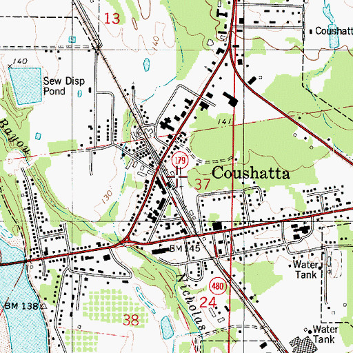 Topographic Map of Ward Eight, LA