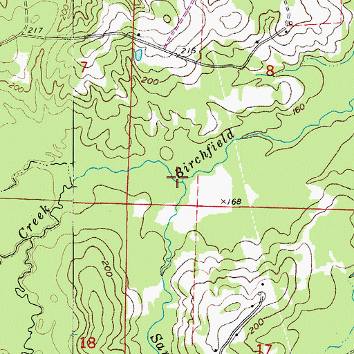 Topographic Map of Sand Creek, AR