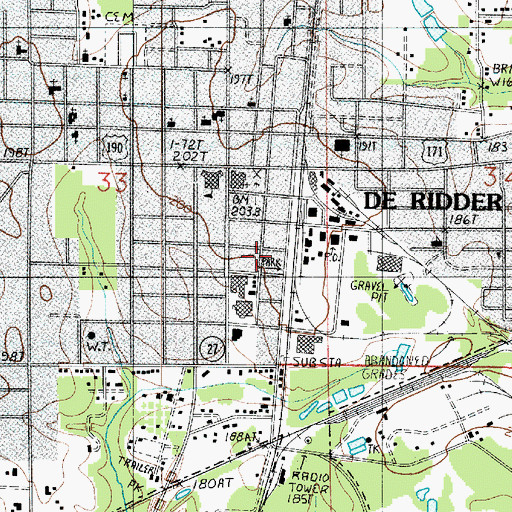Topographic Map of Hudson Addition, LA