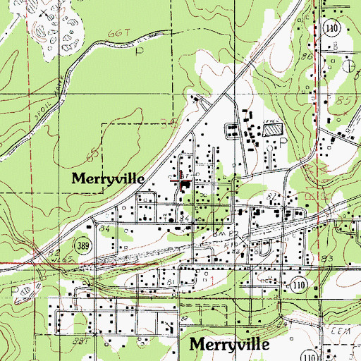 Topographic Map of Merryville General Hospital, LA