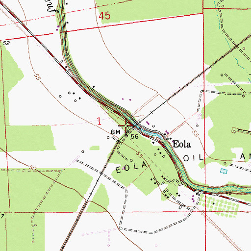 Topographic Map of Fogleman Cemetery, LA