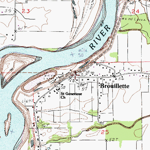 Topographic Map of Red River School (historical), LA