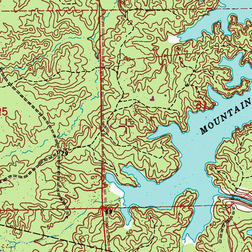 Topographic Map of Mountain Bayou Scout Camp, LA