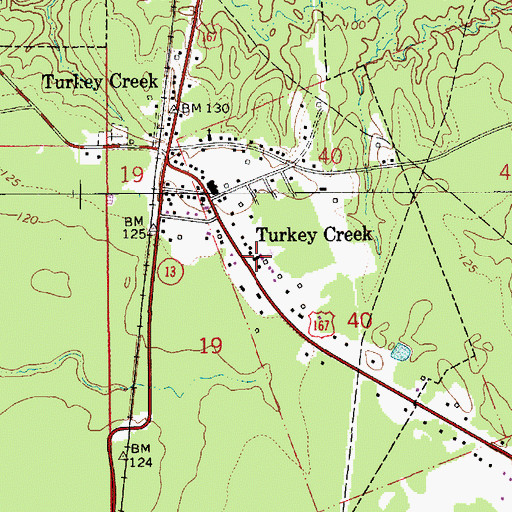 Topographic Map of Trinity Baptist Church, LA