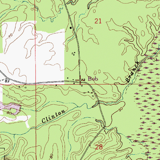 Topographic Map of Bob, LA