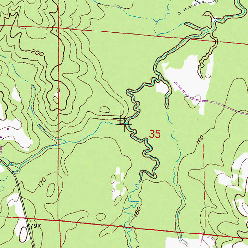 Topographic Map of Sandy Creek, AR