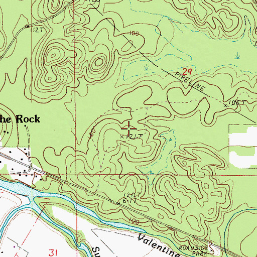 Topographic Map of Rock Hill Oil Field, LA