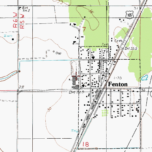 Topographic Map of Fenton Elementary Junior High School, LA