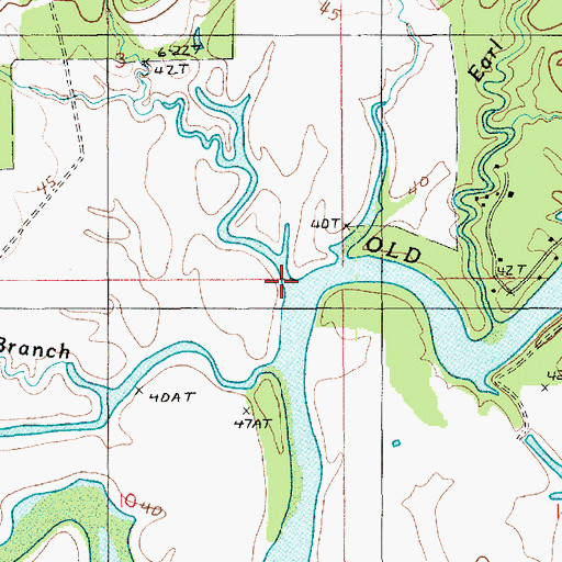 Topographic Map of Browns Branch, LA