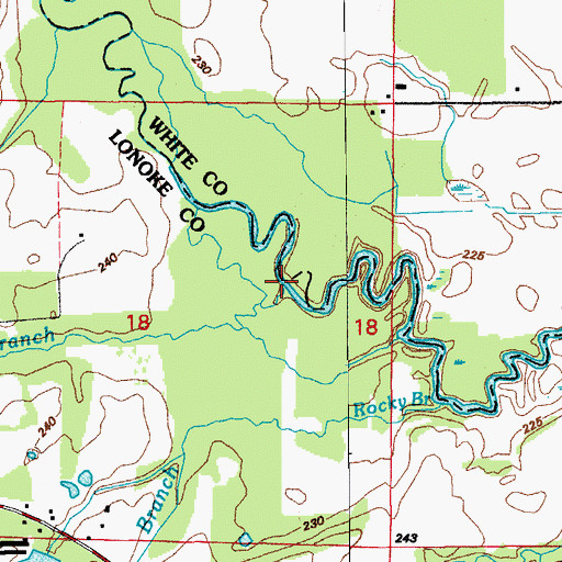 Topographic Map of Sawmill Branch, AR