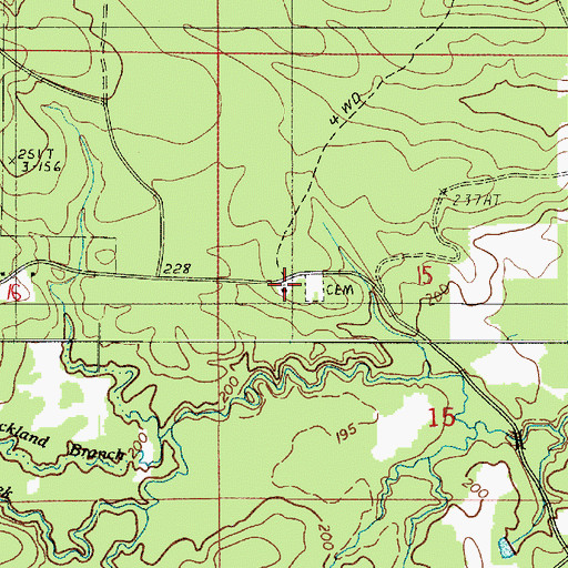Topographic Map of Middle Creek School (historical), LA