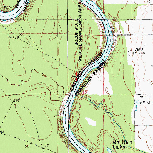 Topographic Map of Gum Point Landing, LA