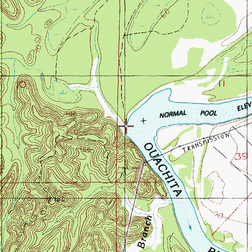 Topographic Map of Upper Lone Grave Bayou, LA