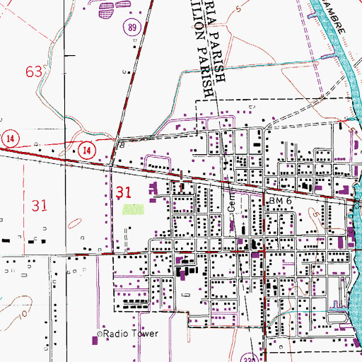 Topographic Map of Saint Martin De Porres Catholic Church, LA