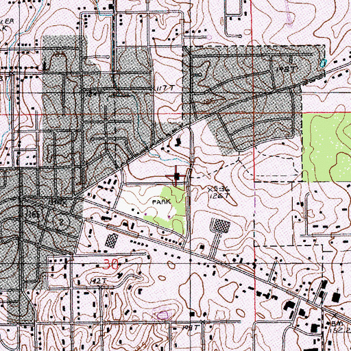 Topographic Map of Bastrop Municipal Center, LA
