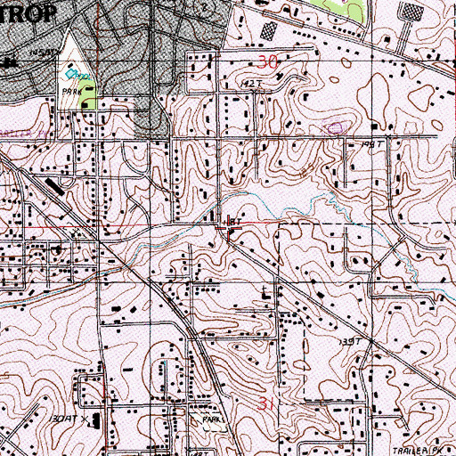 Topographic Map of Faith Baptist Church, LA
