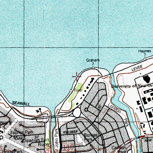 Topographic Map of Lake Terrace Park (historical), LA