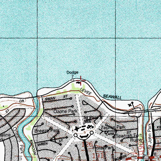 Topographic Map of Lake Vista Park (historical), LA