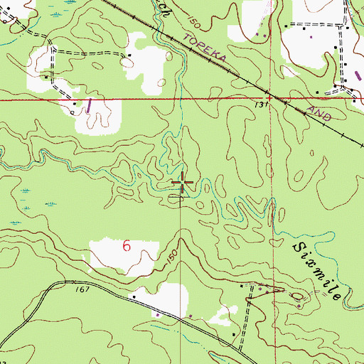 Topographic Map of Blue Branch, LA