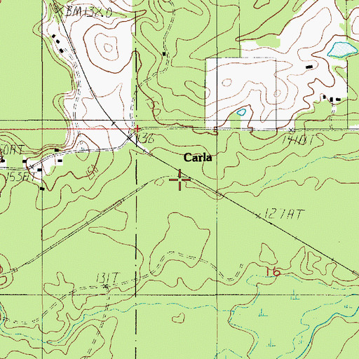 Topographic Map of Carla, LA