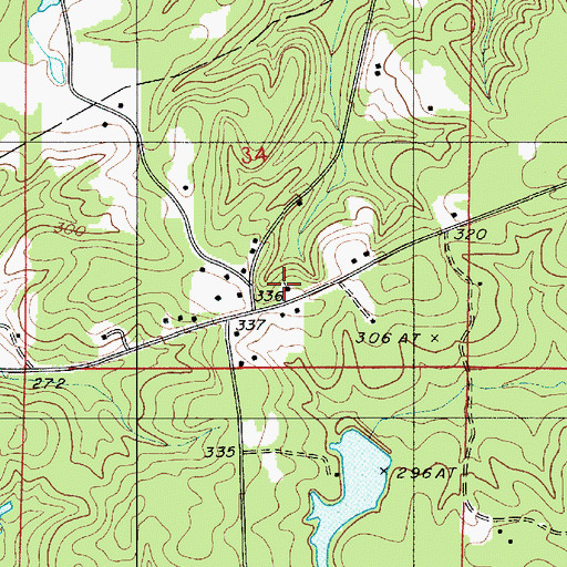 Topographic Map of Center Springs Church, LA