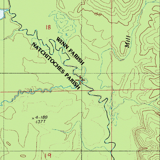 Topographic Map of Choctaw Creek, LA