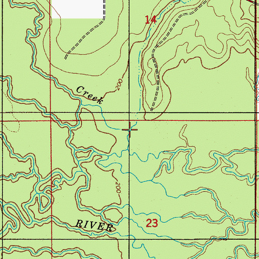 Topographic Map of Gordie Branch, LA