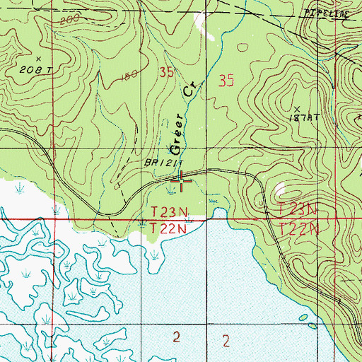 Topographic Map of Greer Creek, LA