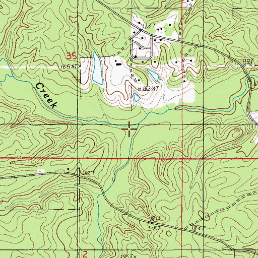 Topographic Map of Haw Creek, LA