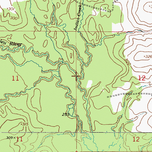 Topographic Map of Indian Creek, LA