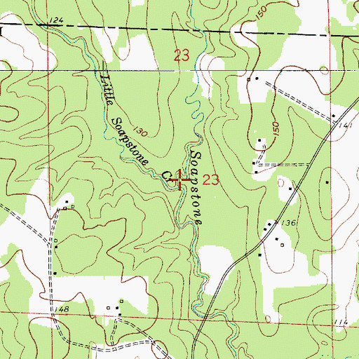 Topographic Map of Little Soapstone Creek, LA