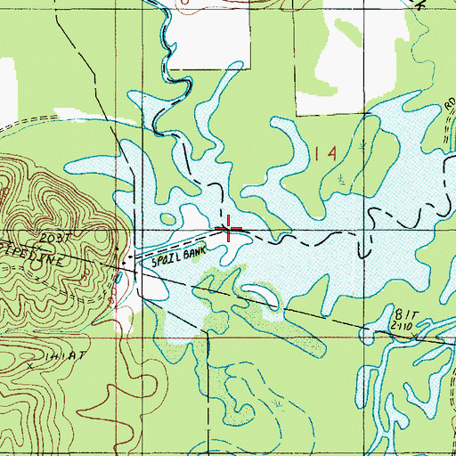 Topographic Map of Middle Fork Bayou D'Arbonne, LA