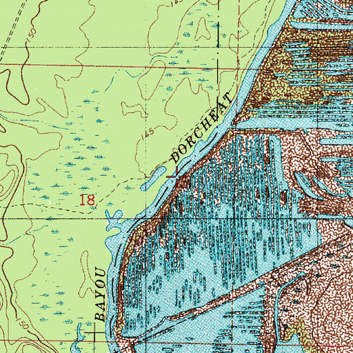 Topographic Map of Mile Creek, LA