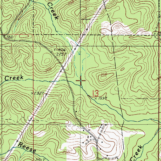 Topographic Map of Miley Creek, LA
