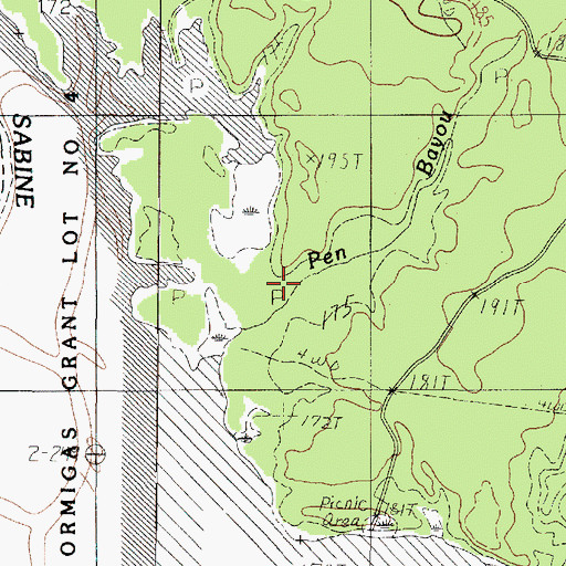 Topographic Map of Pen Bayou, LA